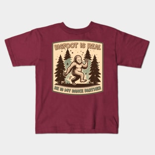 Bigfoot Is Real, He is My Dance Partner Kids T-Shirt